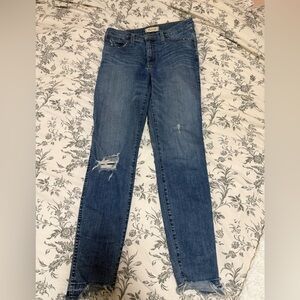 Madewell Distressed Blue Skinny Jeans